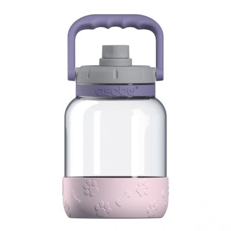 Asobu Barkley Tritan Bouteille avec gamelle Amovible en Silicone pour Chien Rose 1,4 l
