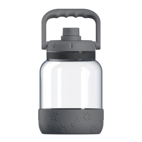 Asobu - The Barkley Dog Bowl – Gourde en Tritan | Anti-Fuite 1 Litre avec gamelle pour Chien Grise | Idéal pour la randonnée, Le Sport, Le Fitness et la Promenade