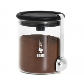 Bialetti Verre à Café Moka 250g (avec Bouchon) Verre, Noir, Transparent.