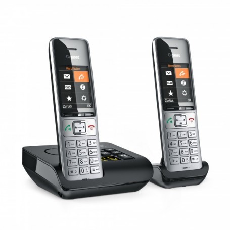 Gigaset COMFORT 500A duo Téléphone analog/dect Identification de l'appelant Noir, Argent