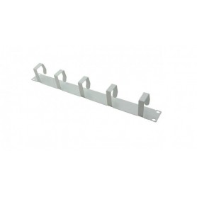  Panneau de Rangement 19" avec 6 Branches en métal, 1 U, Plaque Avant de manœuvre, Gris Clair