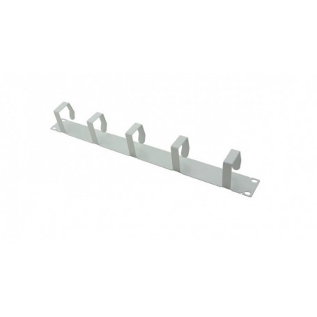 Panneau de Rangement 19" avec 6 Branches en métal, 1 U, Plaque Avant de manœuvre, Gris Clair