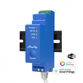 Shelly Pro 1 | Relais professionnel connecté | Interrupteur sans fil | 1 canal 16A | LAN, Wi-Fi et Bluetooth | Contacts secs | Montage rail DIN | Compatible Alexa, Google Home | App iOS Android