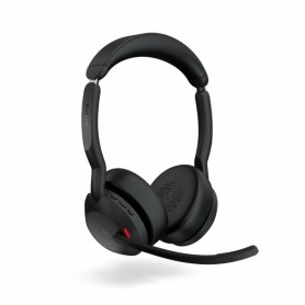 Jabra Evolve2 55 Micro-casque sans fil stéréo avec technologie Jabra Air Comfort, micros à réduction de bruit et ANC. Certifié MS Teams, fonctionne avec toutes les plateformes - Noir