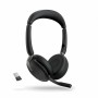 Jabra Evolve2 65 Flex - Micro-Casque stéréo sans Fil Bluetooth avec Technologie à réduction de Bruit ClearVoice et ANC Hybride - Compatible avec Les principales Plateformes UC - Noir