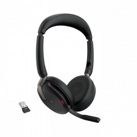 Jabra Evolve2 65 Flex - Micro-Casque stéréo sans Fil Bluetooth avec Technologie à réduction de Bruit ClearVoice et ANC Hybride - Certifé MS Teams - Noir
