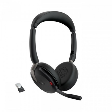 Jabra Evolve2 65 Flex - Micro-Casque stéréo sans Fil Bluetooth avec Technologie à réduction de Bruit ClearVoice et ANC Hybride - Certifé MS Teams - Noir