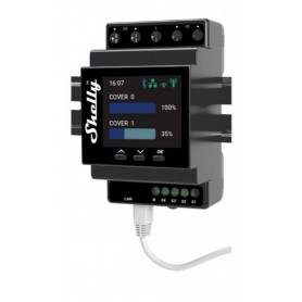 Shelly Pro Dual Cover/Shutter PM | Interrupteur volet roulant connecté | 2 canaux - 32A | LAN, Wi-Fi et Bluetooth | Compteur de consommation | montage Rail DIN | Alexa & Google Home | App iOS, Android