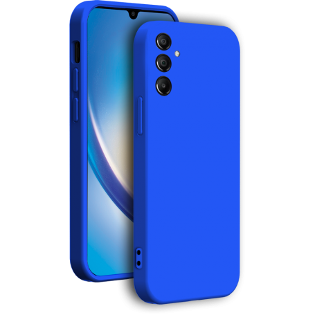 Coque silicone + Dragonne Galaxy A34 5G bleu