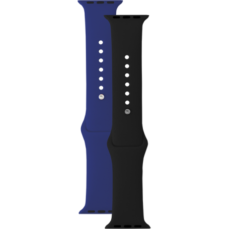 Pack de 2 bracelets Apple Watch noir/bleu 42/44