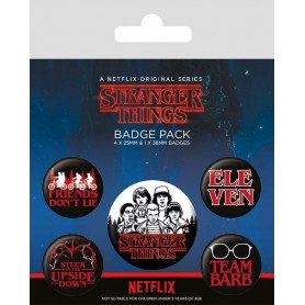 Stranger Things pack 5 badges Characters