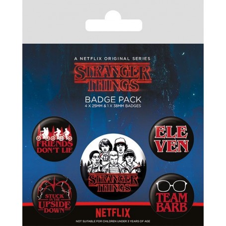 Stranger Things pack 5 badges Characters
