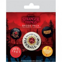 Stranger Things 4 pack 5 badges Hellfire Club