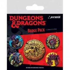 Dungeons & Dragons pack 5 badges Beastly