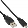 Câble Micro USB 2.0, InLine®, prise USB-A à prise Micro-B, 0,3m