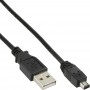 Câble USB Mini, InLine®, prise A à Mini USB prise, noir, 1m