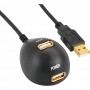 USB 2.0 Rallonge, InLine®, mâle/fem. type A, noir, avec pied, 2m