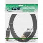 Câble plat InLine® USB 2.0 de type A mâle à B plaqué or noir 1m