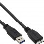 Câble InLine® USB 3.0 de type A mâle à Micro B mâle noir 0.5m