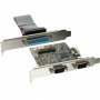 Carte d'interface InLine® 2 ports série 9 broches + 1 port 25 broches parallèle PCIe
