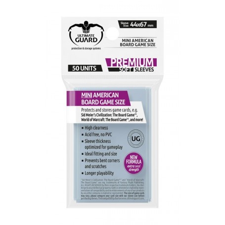 Ultimate Guard 50 pochettes Premium Soft Sleeves jeux de plateau américains petit format
