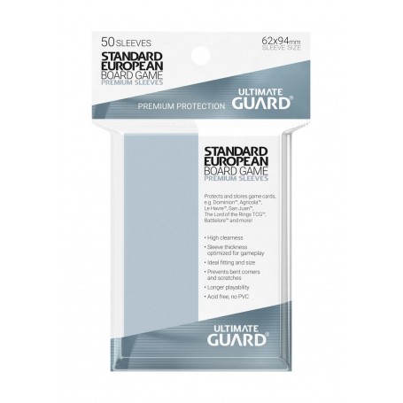 Ultimate Guard 50 pochettes Premium Soft Sleeves jeux de plateau européens standard format