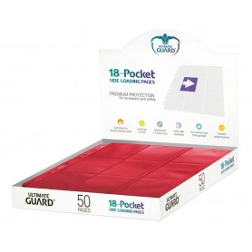 Ultimate Guard 18-Pocket Pages Side-Loading Rouge (50)