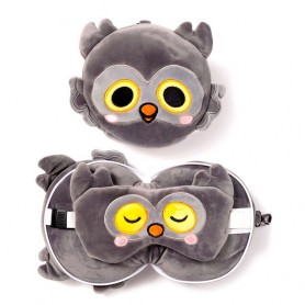 Resteazzz Adoramals Winston Owl travel pillow eye mask