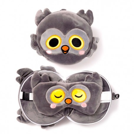 Resteazzz Adoramals Winston Owl travel pillow eye mask
