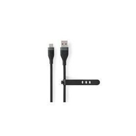 Câble USB | USB 2.0 | USB-A Mâle | USB-C™ Mâle | 15 W | 480 Mbps | Plaqué nickel | 1.50 m | Rond | Silicone | Noir | Boîte