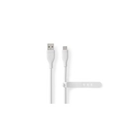Câble USB | USB 2.0 | USB-A Mâle | USB-C™ Mâle | 15 W | 480 Mbps | Plaqué nickel | 1.50 m | Rond | Silicone | Blanc | Boîte