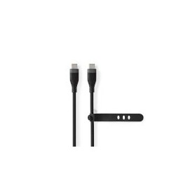 Câble USB | USB 2.0 | USB-C™ Mâle | USB-C™ Mâle | 60 W | 480 Mbps | Plaqué nickel | 1.50 m | Rond | Silicone | Noir | Boîte