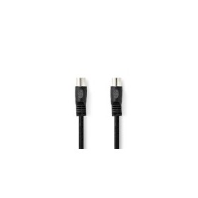 Câble audio DIN | DIN 5-Pin Mâle | DIN 5-Pin Mâle | Plaqué nickel | 2.00 m | Rond | PVC | Noir | Label