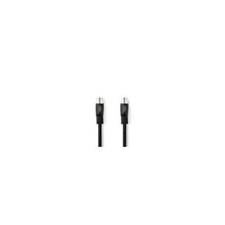 Câble audio DIN | DIN 5-Pin Mâle | DIN 5-Pin Mâle | Plaqué nickel | 2.00 m | Rond | PVC | Noir | Label