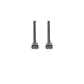 Câble USB | USB 3.2 Gen 2x2 | USB-C™ Mâle | USB-C™ Mâle | 100 W | 4K@60Hz | 20 Gbps | Plaqué nickel | 1.00 m | Rond | PVC | Noir