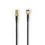 Câble d'antenne | RP SMA Mâle | RP SMA Femelle | Plaqué or | 50 Ohm | Blindé simple | 2.00 m | Rond | PVC | Noir | Label