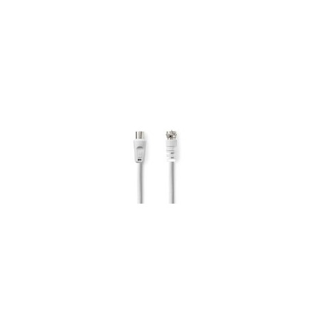 Câble d'antenne et de satellite | F Mâle | IEC (Coax) Mâle | Plaqué nickel | 75 Ohm | Double blindage | 1.50 m | Rond | PVC | Bl