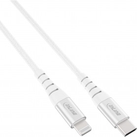 Câble Lightning USB-C Inline®, pour iPad, iPhone, iPod, argent / aluminium, 1M MFI certifié