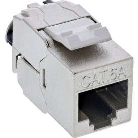 Inline® Keystone RJ45 Jack Slim, Snap-In, Cat.6A, cravate de câble intégrée