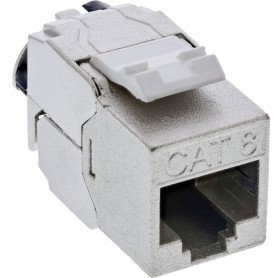 Inline® Keystone RJ45 Jack Slim, Snap-In, Cat.8.1, cravate de câble intégrée