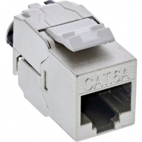 24pcs. Bulk-Pack Inline® Keystone RJ45 Jack Slim, Snap-In, Cat.6A, cravate de câble intégrée