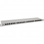 Panneau de patch Inline® 19 "Cat.6A 0,5 U 24 Port, avec protection contre la poussière, gris