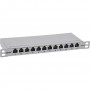 Panneau de patch Inline® 10 "Cat.6A 0,5U 12-port, avec protection contre la poussière, gris