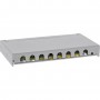 Panneau de patch Inline® Cat.6A 0,5U 8 port, pour table / mur / rail, avec protection contre la poussière, gris