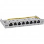 Panneau de patch Inline® Cat.6A 0,5U 8 port, pour table / mur / rail, avec protection contre la poussière, gris