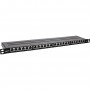 Panneau de patch Inline® 19 "Cat.6a 0,5 U 24 Port, avec protection contre la poussière, noir