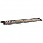 Panneau de patch Inline® 19 "Cat.6a 0,5 U 24 Port, avec protection contre la poussière, noir
