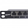 Panneau de patch Inline® 19 "Cat.6a 0,5 U 24 Port, avec protection contre la poussière, noir