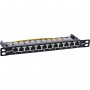 Panneau de patch Inline® 10 "Cat.6A 0,5U 12-port, avec protection contre la poussière, noir