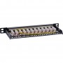 Panneau de patch Inline® 10 "Cat.6A 0,5U 12-port, avec protection contre la poussière, noir